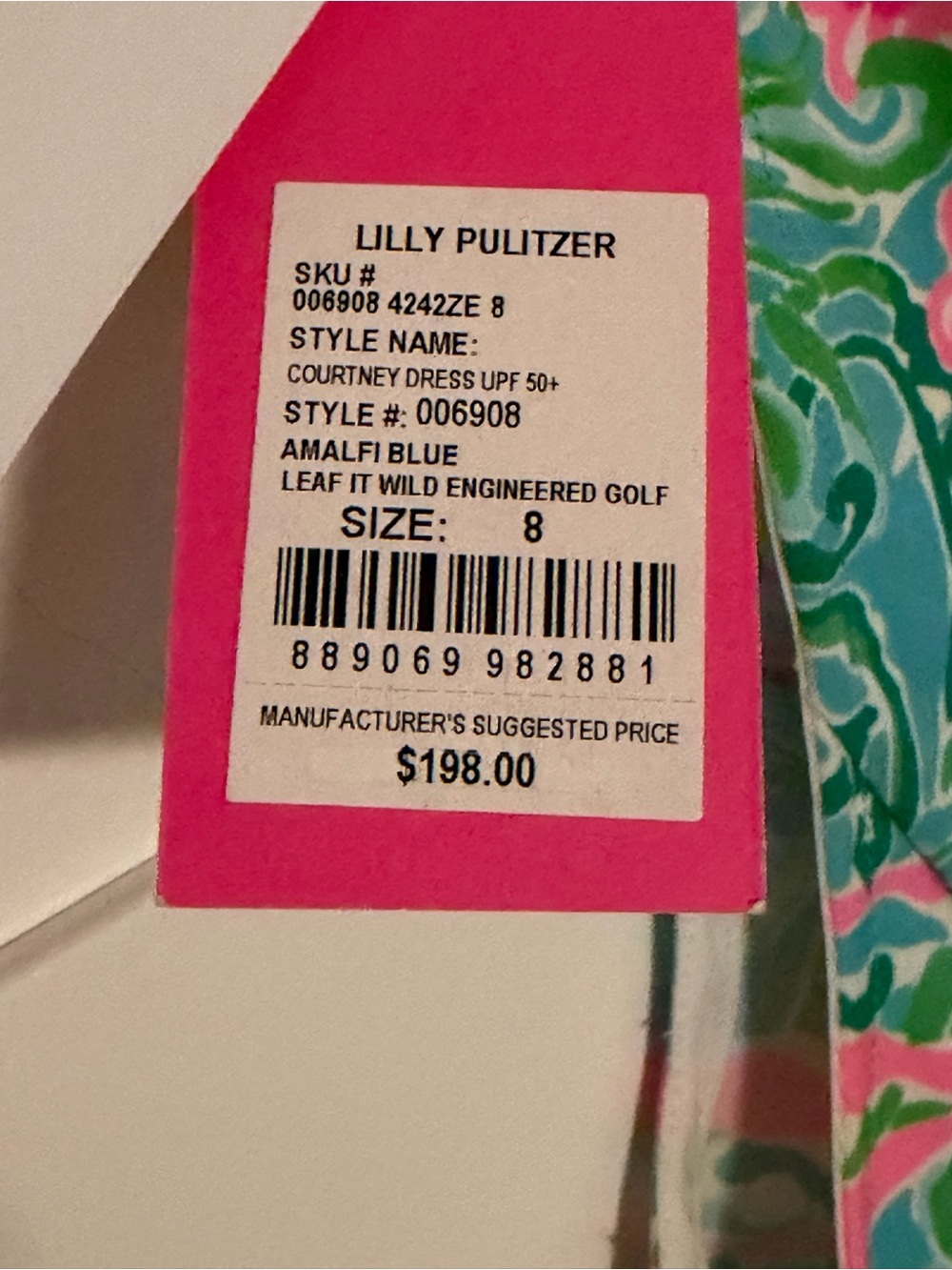 NWT Lilly Pulitzer Courtney Dress UPF 50+ | Size 8 | Amalfi Blue Golf Dress - Picture 3 of 4